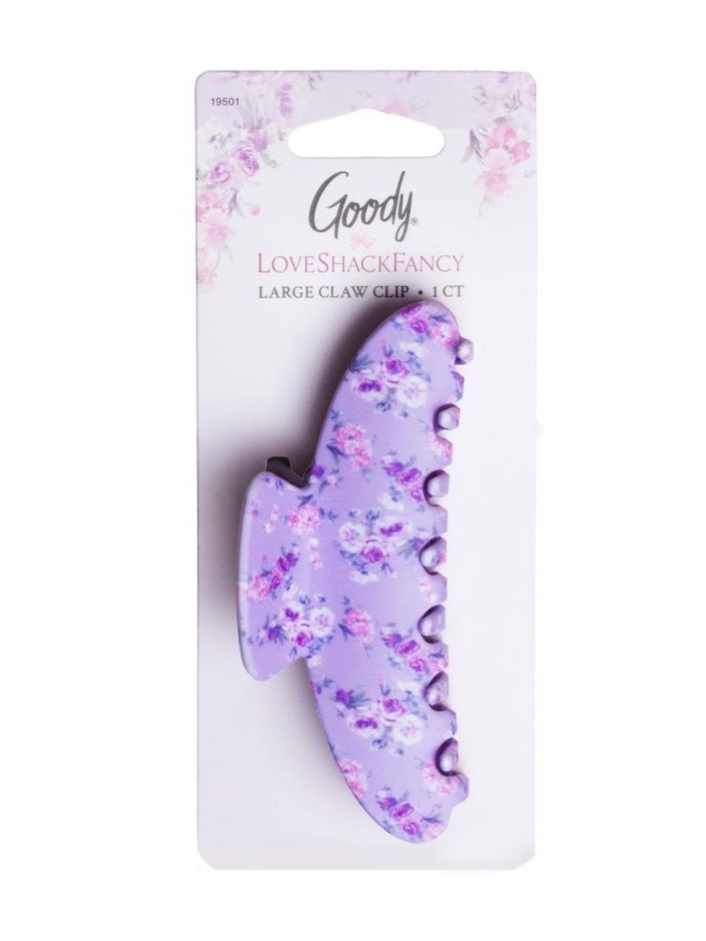 NWT LoveShackFancy x Goody Happy Thoughts Large‎ Claw Clip Hibiscus Purple
